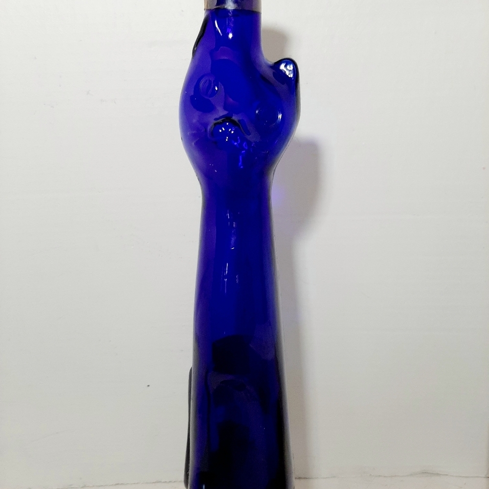 Cobalt Blue Collectible Riesling Wine bottle.
